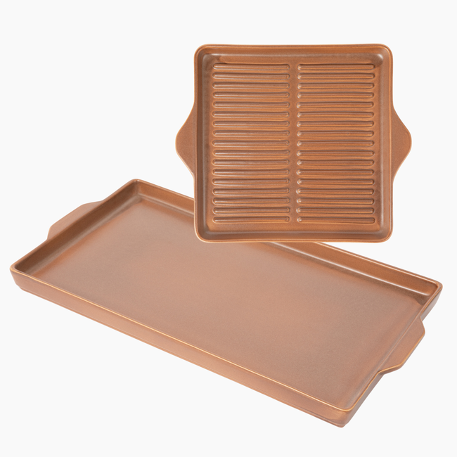 Indoor/Outdoor Ceramic Stoneware Grilling Duo Bundle-gallery-53351565230452