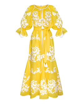 Kiss Of The Sun Yellow Maxi Dress - FOBERINI