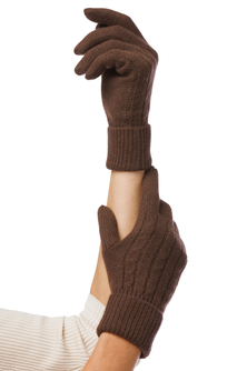 Women's 100% Pure Cashmere Cable Knit Gloves