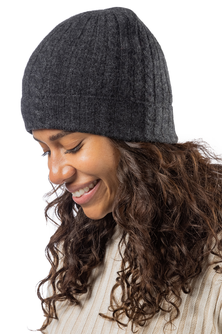 Women's 100% Pure Cashmere Cable Knit Hat