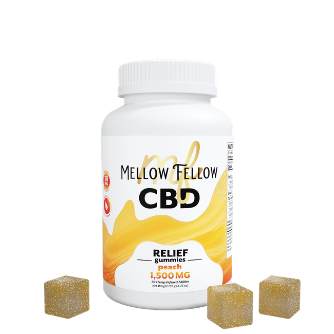 Relief CBD Gummies - 1500mg - Peach-gallery-37564360294606