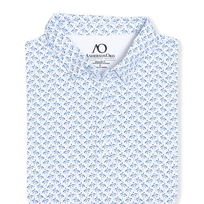 Palm Dot Polo - White/Dutch Canal/Dark Denim-gallery-47734513696993