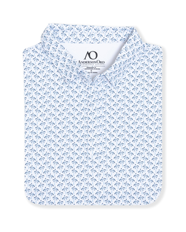 Palm Dot Polo - White/Dutch Canal/Dark Denim