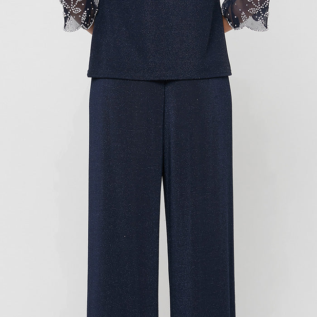 Straight Leg Metallic Knit Pant-gallery-42510700904704