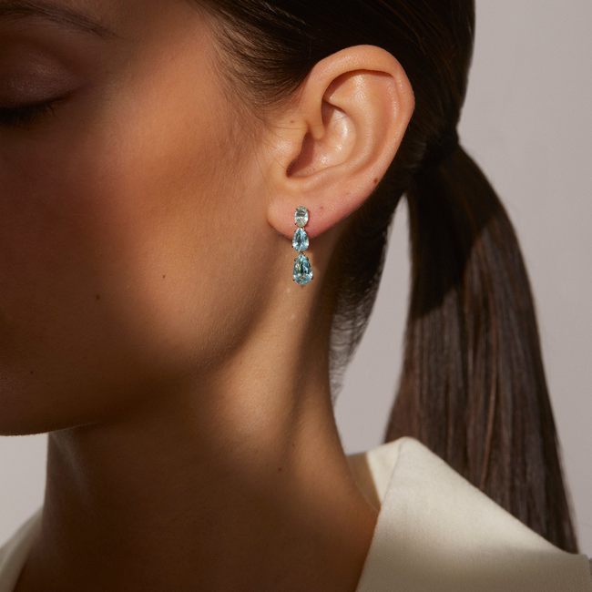 NATURAL BEAUTY AQUA SHORT DROP EARRING-gallery-46884312187139