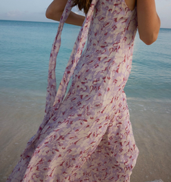 Rivi Neck Scarf Maxi Dress