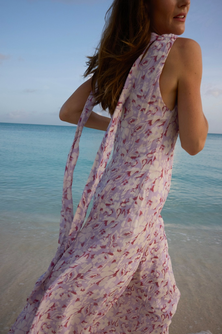 Rivi Neck Scarf Maxi Dress
