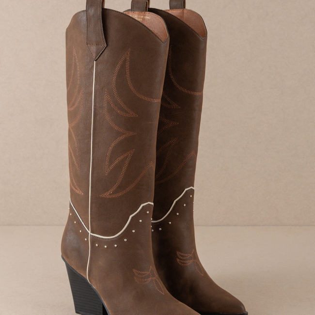 The Ashton | Coffee Cowboy Boot with Flaire-gallery-36397623574705