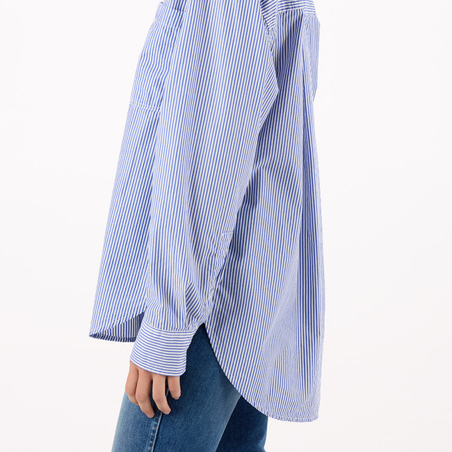 Ruth Oversized Shirt <br> Blue Multi Stripe-gallery-32371158286402