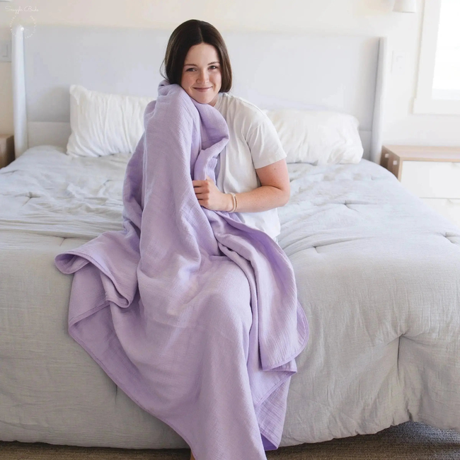 100% Muslin Cotton Blanket – Lavender Solid (Available in Two Sizes)-gallery-46906246168809