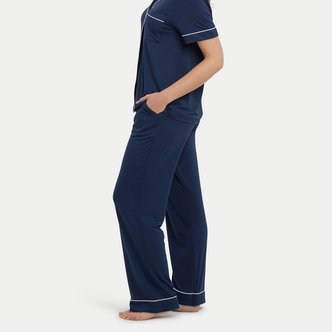 Short Sleeve Bamboo Pajama Set with Pants-gallery-41439020712176