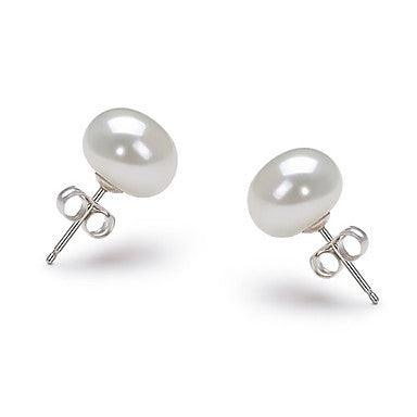 White Freshwater Pearl Stud Earrings 6-7mm-gallery-30352348905530