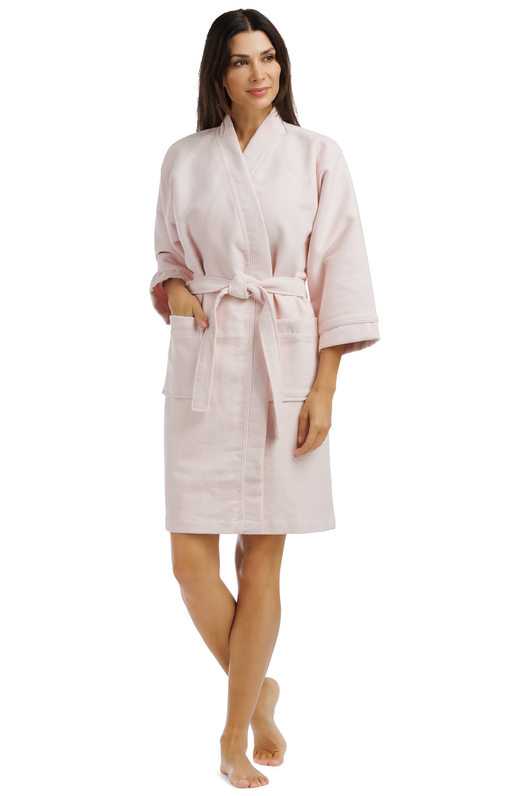 Women's Modal Kimono Resort Spa Robe with Quilted Design Public