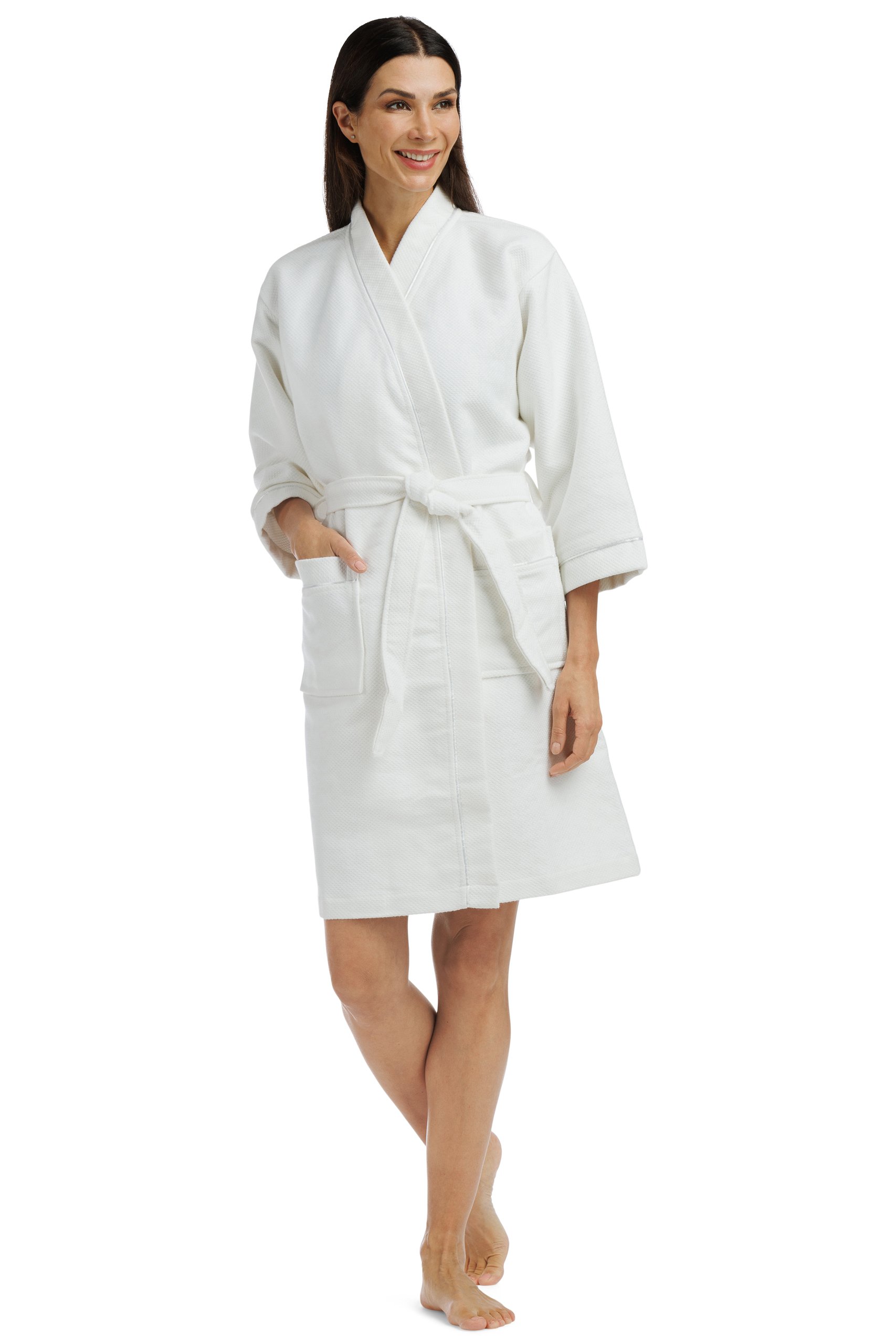 Women's Modal Kimono Resort Spa Robe with Quilted Design Public