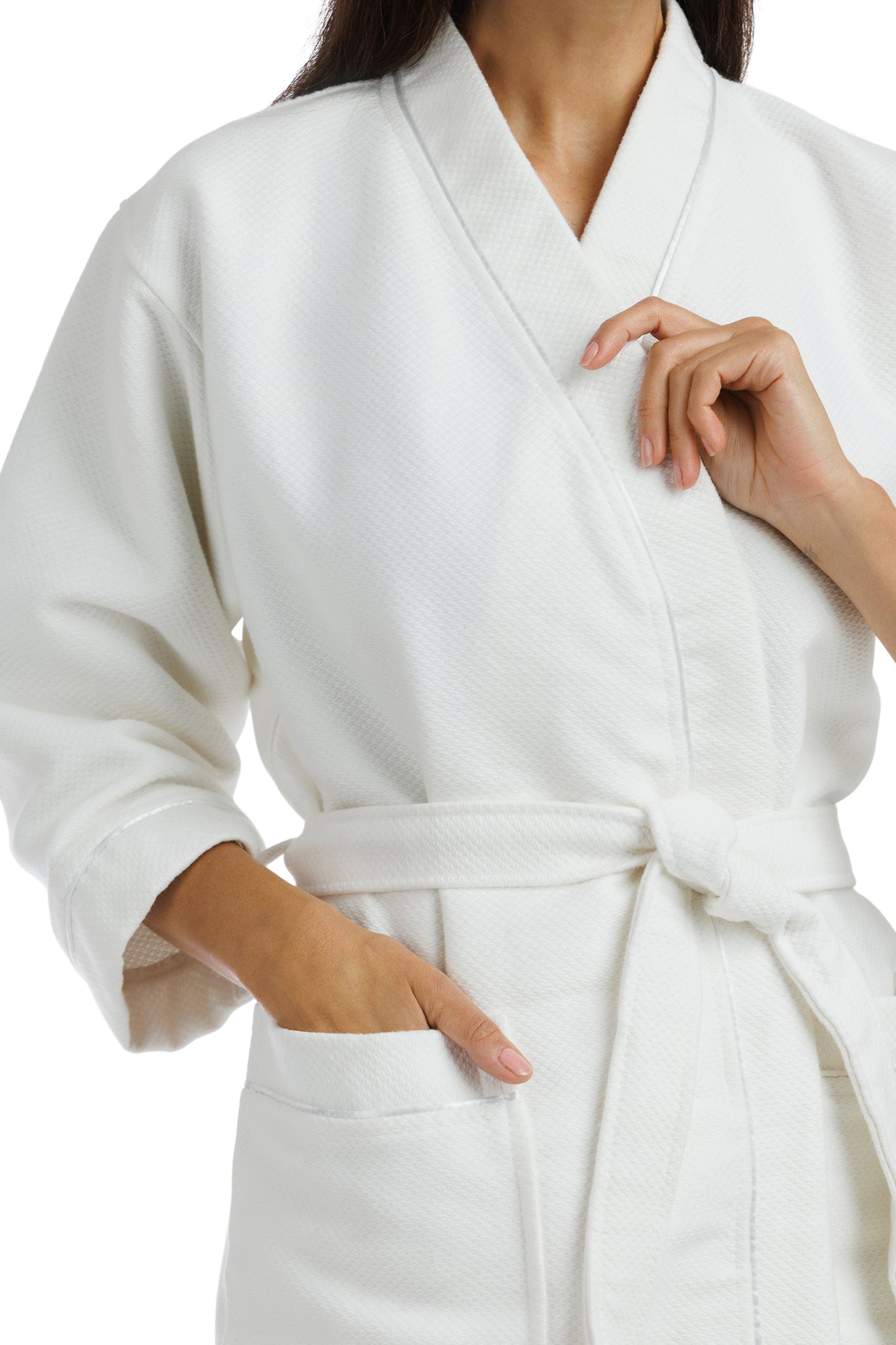 Women's Modal Kimono Resort Spa Robe with Quilted Design Public