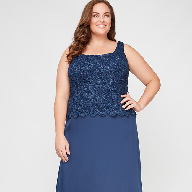 Plus Bethany Glitter Lace Jacket Dress-gallery-42510614855936