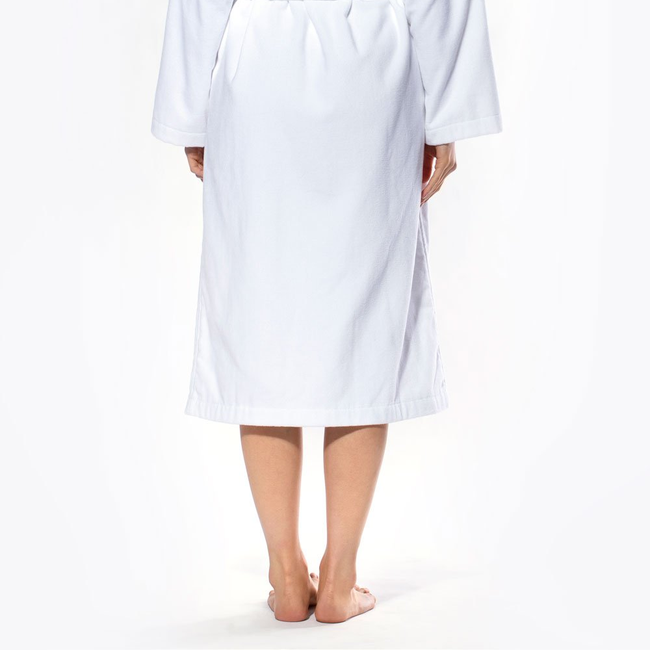 100% Turkish Cotton White Terry / Velour Kimono Bathrobe-gallery-46194307793155