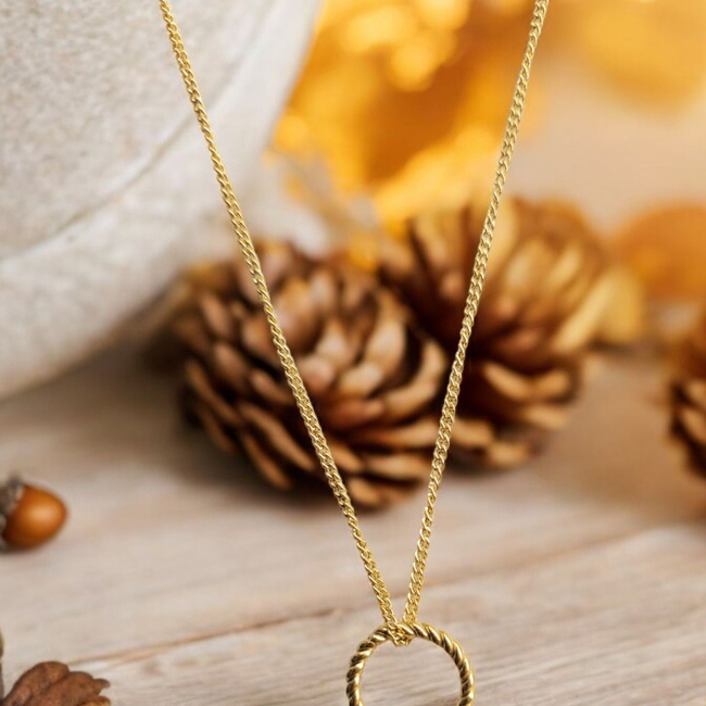 Cruller Circle Gold Necklace-gallery-42474113106170