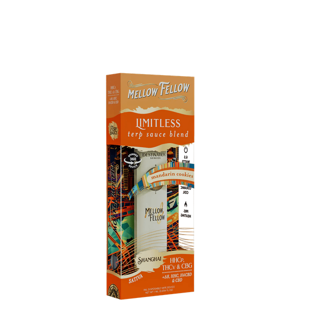 Limitless Blend - Terp Sauce 1ml Disposable Spinner Vape - Mandarin Cookies (Sativa)-gallery-37327604711630