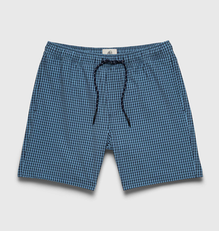 Jimmy 6.5" Gingham Volley - Blue