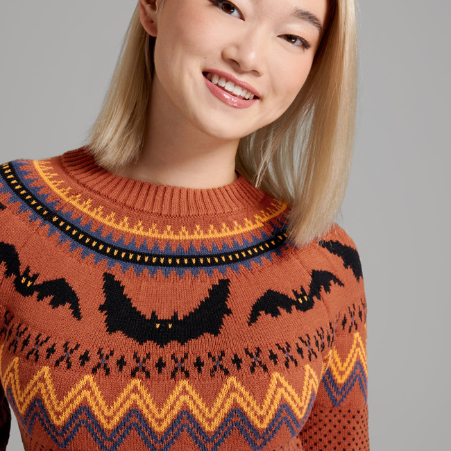 It Be Like 'Bat' Fair Isle Sweater-gallery-34608632692907
