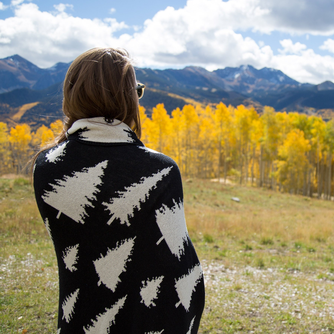 Fir Trees Reversible Throw Blanket