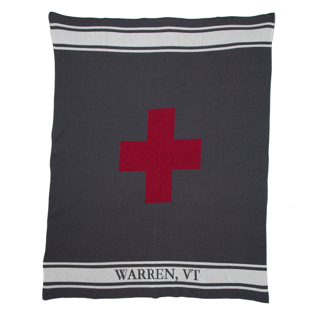 Personalized Swiss Cross with Stripe Throw Blanket-gallery-46682924351779