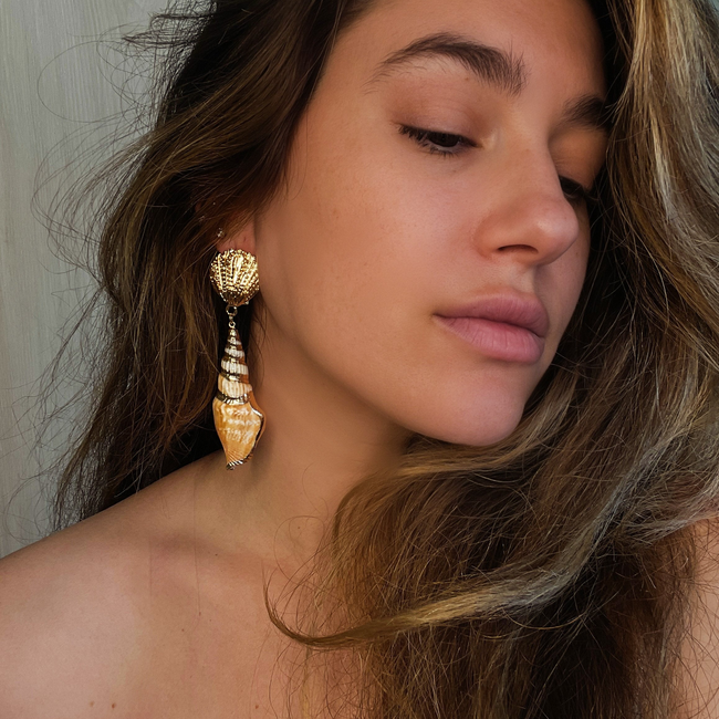 Seashell Dangle Earrings-gallery-31803752218699