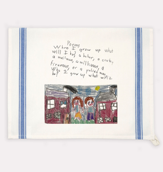 Blue Striped Custom Kids Artwork Towel