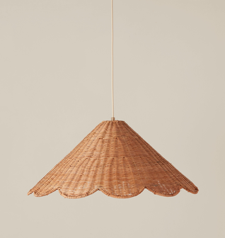 Maude Rattan Scallop Pendant
