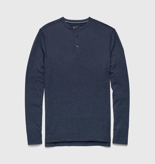 Sean Ultra Soft Classic Henley - Navy Heather