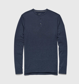 Sean Ultra Soft Classic Henley - Navy Heather