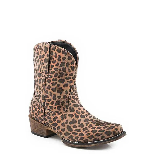 Roper Ingrid (Leopard) - Womens Ankle Cowgirl Boot-gallery-46122482041138