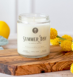 Summer Day Soy Candle Honeysuckle Jasmine Ginger Lemon - 8 oz