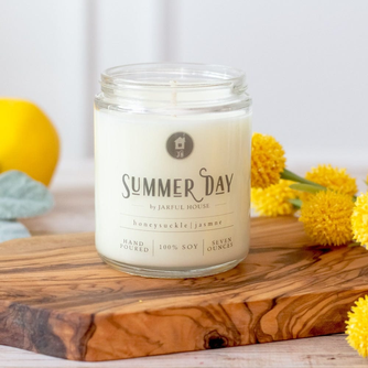 Summer Day Soy Candle Honeysuckle Jasmine Ginger Lemon - 8 oz