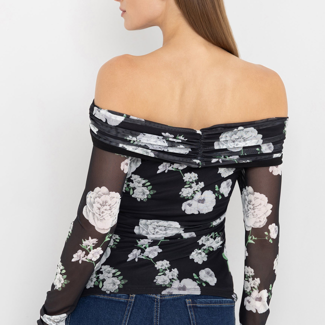 Romeo Floral Mesh Top-gallery-44946126864634