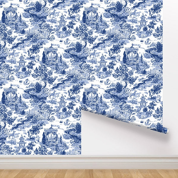 Peel and Stick Wallpaper - Summer House / Navy-gallery-30072960417905
