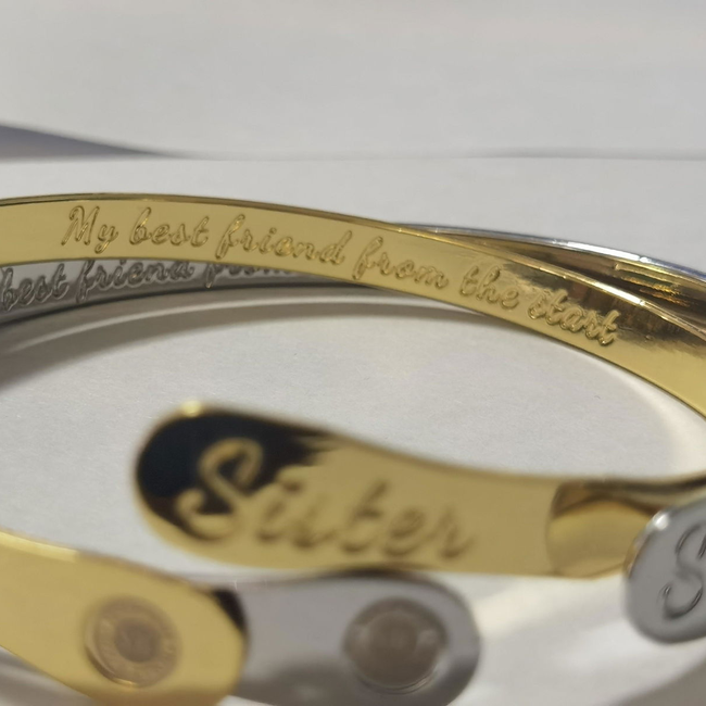 Sister Bracelets,  Engraved Bracelets My best friend from the start-gallery-30351787786298