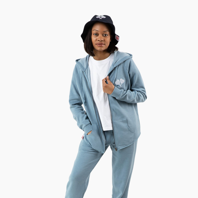 Love All Tennis Women's Courtney Lightweight Wash Zip Hoodie-gallery-40826940981329