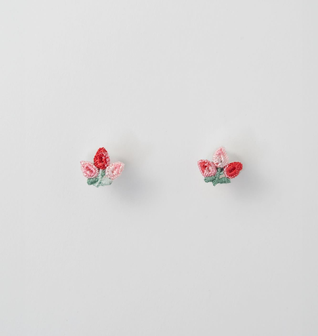 Embroidered Tulip Studs