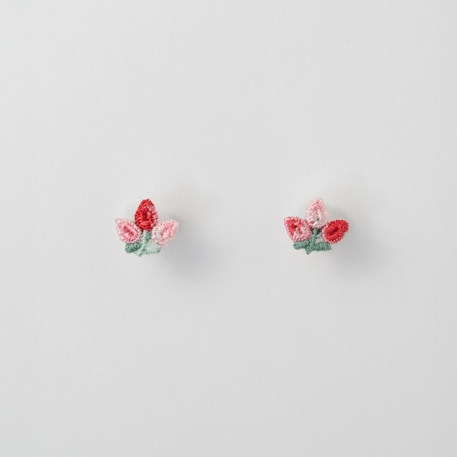 Embroidered Tulip Studs-gallery-41321477046510