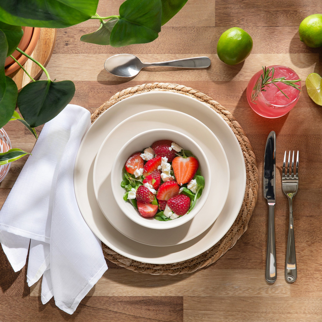 Melamine Modern Essentials Tableware (12-Piece Set, 4 Place Settings)-gallery-53882536460660