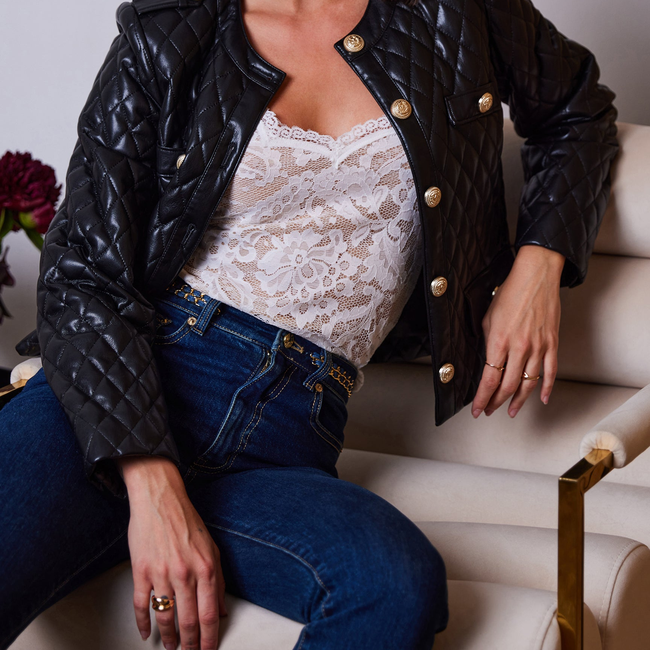 Brevel Quilted Vegan Leather Jacket-gallery-44649416655098