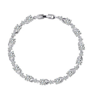Dainty Cubic Zirconia Tennis Bracelet with Round Cut AAA+ Cubic Zirconia
