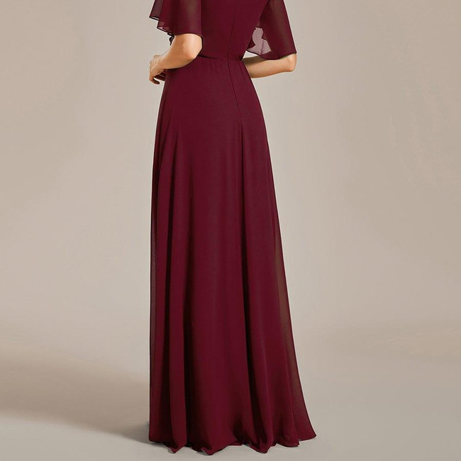 ever IVYROSE|Ruffles Sleeve A-Line Chiffon Waist Applique Maxi Formal Evening Dress-gallery-31451758985290