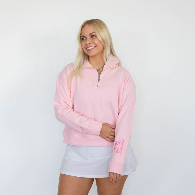 Happiest on the Court™ Quarter Zip Tennis Sweatshirt-gallery-38935864213664