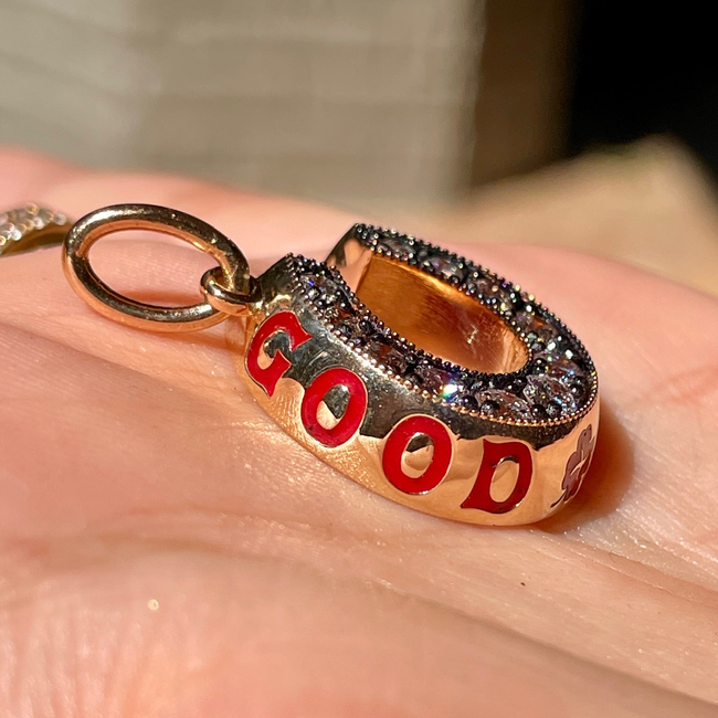 3GOG Original Good Luck Horseshoe Milgrain Pendant-gallery-56297449193787