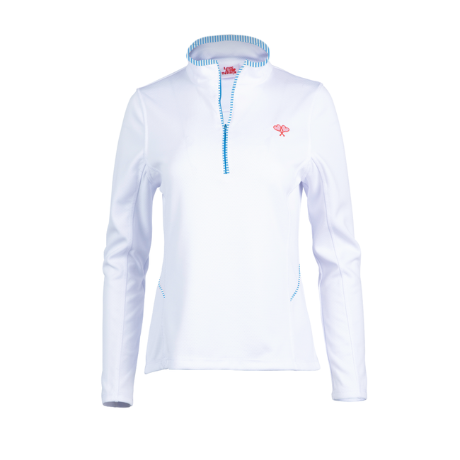 Love All Tennis Women's Tracy 1/4 Zip Jacket Stripes-gallery-36035368845393