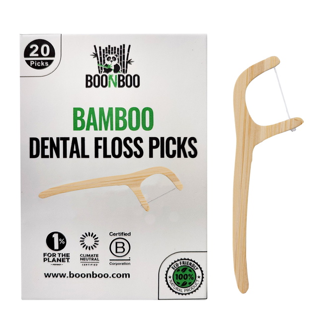 Bamboo Dental Floss Picks, 20CT-gallery-28930777350253