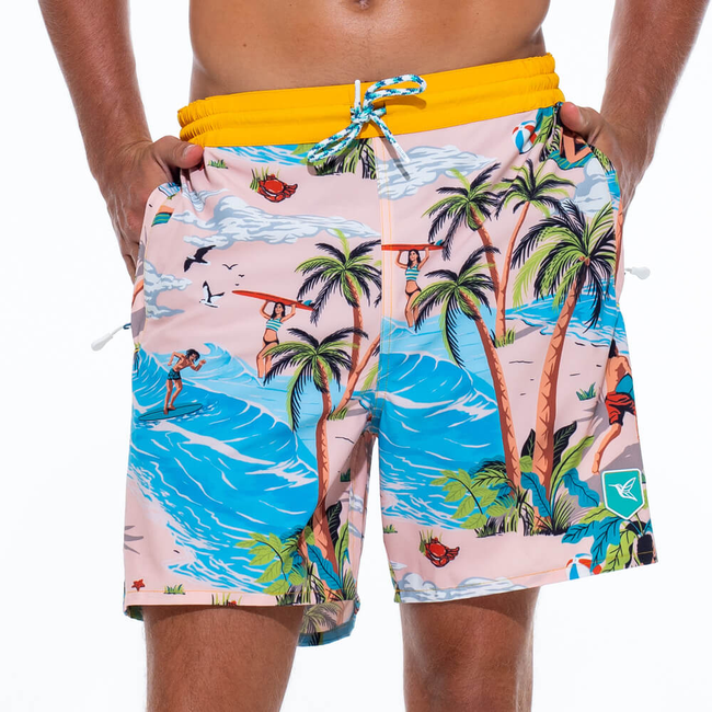 Mens Designer Board Shorts | Island Original Print-gallery-37537965736093